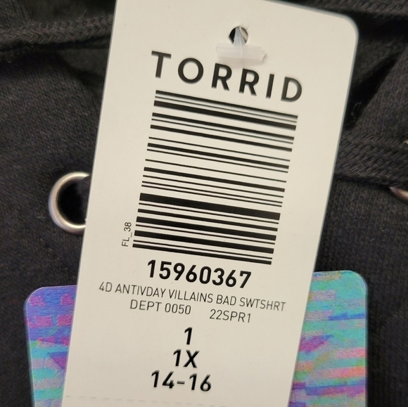 Torrid Disney Villains Anitvday Bad for you Sweatshirt Black 1X - Picture 7 of 8